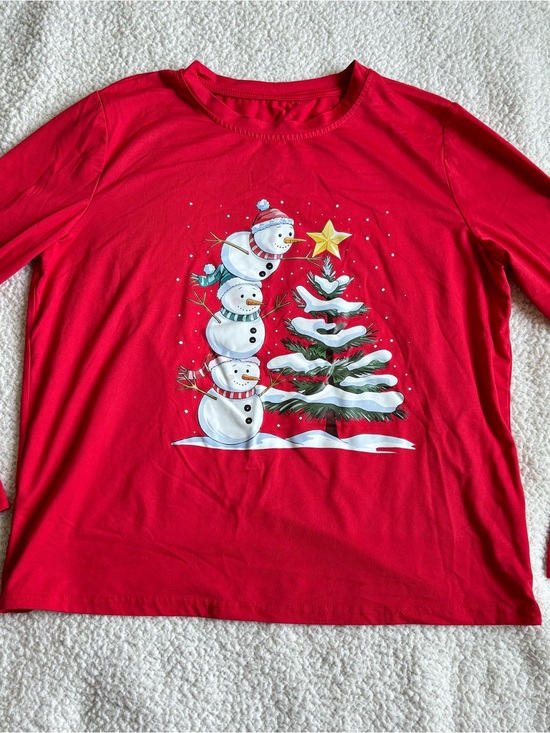 Sweaters - Kids Red Snowman Graphic Long-Sleeve Shirt